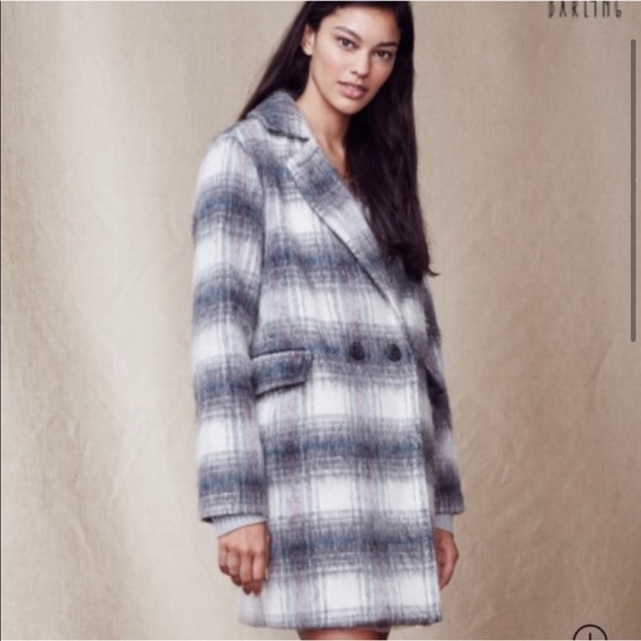 SOLD | Tokyo Darling | Oversized Fuzzy Plaid Coat - Picture 3 of 16